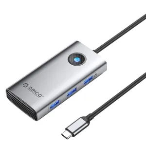Dokovací stanice HUB 6v1 Orico USB-C, HDMI, 3xUSB (šedá)