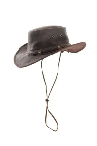 Origin Outdoors Kožený klobouk Crushable, hnědý - 58/59