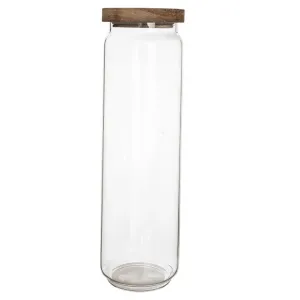 ORION Dóza sklo/dřevo 1,5 l kulatá #3186843