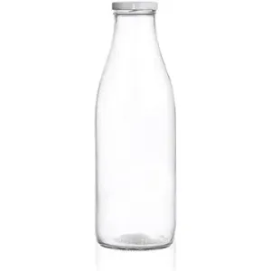 ORION Láhev na mléko s víčkem 1 l, sklo/kov