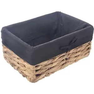 ORION Košík 31 × 21 × 14,5 cm černý, vodní hyacint + textil
