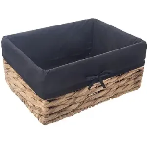 ORION Košík 36 × 26 × 16,5 cm černý, vodní hyacint + textil