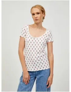 Růžovo-krémové vzorované tričko