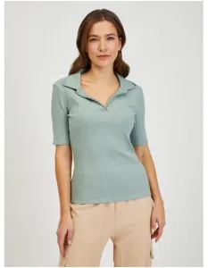Světle zelené dámské žebrované tričko