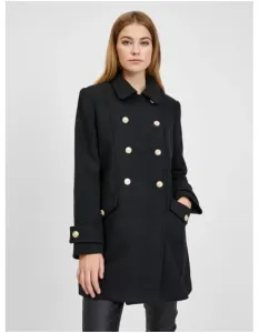 Černý dámský zimní kabát s příměsí vlny #4495981