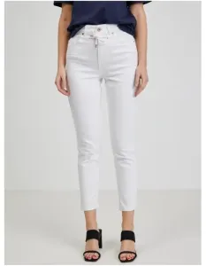 Bílé dámské slim fit džíny