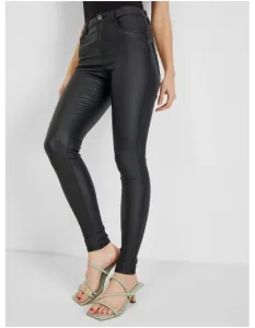 Černé dámské koženkové kalhoty #4495740