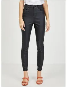 Černé dámské koženkové kalhoty #4495743