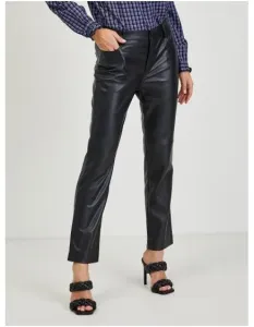 Černé dámské koženkové kalhoty #4495753