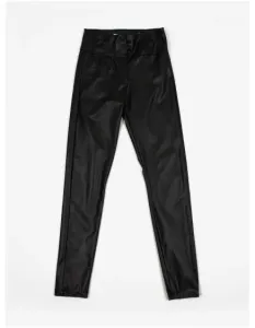 Černé dámské koženkové kalhoty #4496403