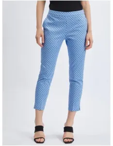 Modré dámské tříčtvrteční puntíkované kalhoty