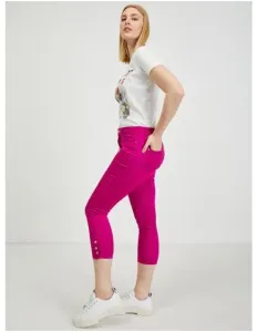 Tmavě růžové dámské zkrácené kalhoty #4495615