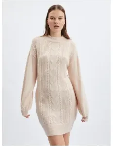 Béžové dámské svetrové šaty #4495894