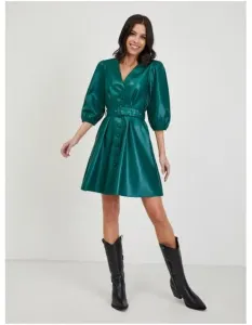 Zelené dámské koženkové šaty