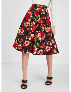 Červeno-černá dámská květovaná sukně #4496233
