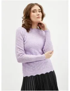 Světle fialový dámský svetr s příměsí vlny