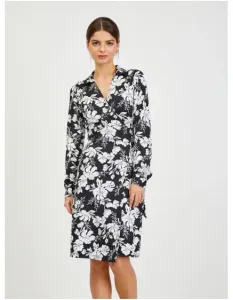 Bílo-černé dámské květované šaty #4496642
