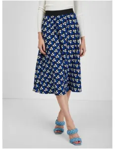 Modrá dámská plisovaná vzorovaná sukně