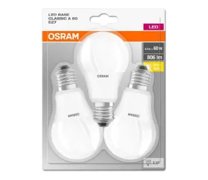 Osram SADA 3x LED Žárovka BASE E27/8,5W/230V 2700K - Osram #1616240