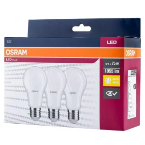 3PAK LED žárovka LED E27 A60 10W = 75W 1055lm 2700K Teplá bílá OSRAM Value OSRVALU0510