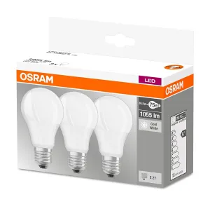 3PAK LED žárovka LED E27 A60 10W = 75W 1055lm 4000K Neutrální bílá 200° OSRAM Base OSRLED4250