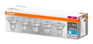 5PAK LED žárovka LED GU10 2,6W = 35W 230lm 4000K Neutrální bílá 36° OSRAM Base OSRPARF8637