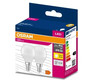 Osram SADA 2x LED Žárovka P45 E14/4,9W/230V 3000K - Osram
