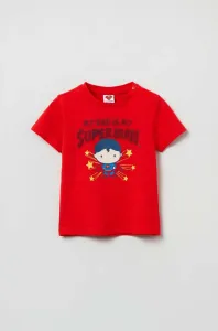 Bavlněné dětské tričko OVS červená barva, s potiskem