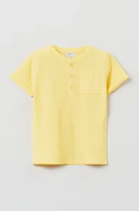 Dětské bavlněné tričko OVS žlutá barva
