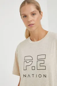 Bavlněné tričko P.E Nation béžová barva