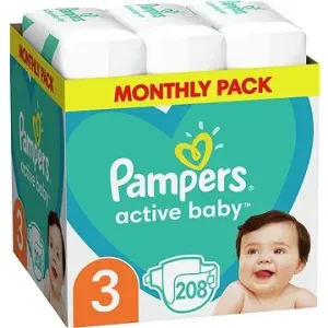 PAMPERS Active Baby vel. 3 Midi (208 ks) – měsíční balení