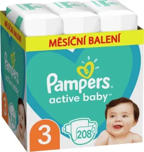 Pampers Active Baby Plenky Velikost 3, 6 kg-10 kg, 208 ks