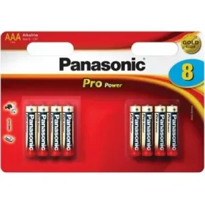 PANASONIC Alkalické baterie Pro Power LR03PPG/8BW AAA 1, 5V (Blistr 8ks)