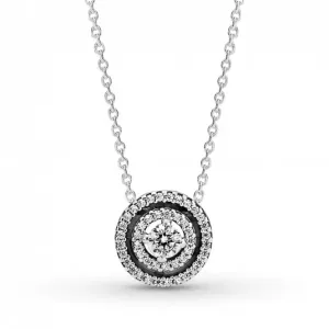 Pandora Krásný stříbrný náhrdelník se zirkony 399414C01-45 (řetízek, přívěsek)