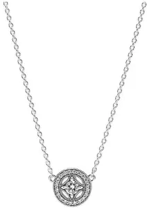 Pandora Stříbrný náhrdelník s třpytivým přívěskem 590523CZ-45