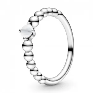 Pandora Stříbrný prsten pro ženy narozené v dubnu 198867C04 50 mm