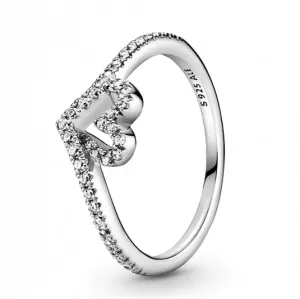 Pandora Romantický stříbrný prsten se srdíčkem Wish Timeless 199302C01 60 mm