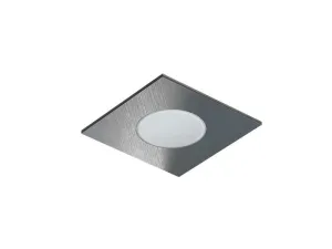 Panlux Pevný LED podhled SPOTLIGHT IP65 SQUARE bodovka, stříbrná broušená - Neutrální bílá PN14300027