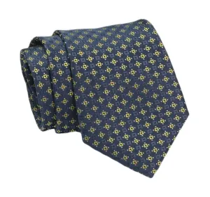Vzorovaná modro-žlutá pánská kravata