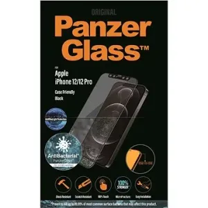 PanzerGlass Edge-to-Edge Antibacterial pro Apple iPhone 12/12 Pro černé s Anti-BlueLight vrstvou