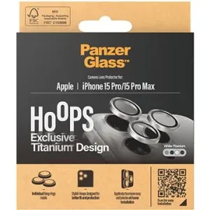PanzerGlass HoOps Apple iPhone 15 Pro/15 Pro Max - kroužky pro čočky fotoaparátu - bilý titan