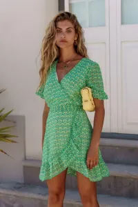 Zelené vzorované letní šaty Helen