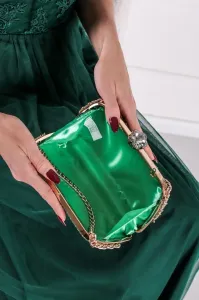 Tmavě zelená společenská clutch kabelka Helga