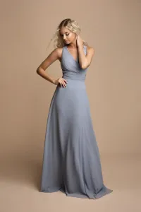 Šedo-modré dlouhé šaty Iris