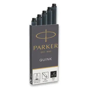 Dlouhé inkoustové bombičky Parker Quink - Inkoustové bombičky Parker černé + 5 let záruka, pojištění a dárek ZDARMA