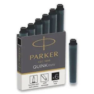 Krátké inkoustové mini bombičky Parker Quink - Inkoustové mini bombičky Parker černé + 5 let záruka, pojištění a dárek ZDARMA