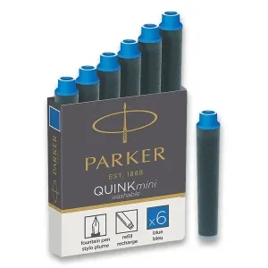 Krátké inkoustové mini bombičky Parker Quink - Inkoustové mini bombičky Parker modré + 5 let záruka, pojištění a dárek ZDARMA