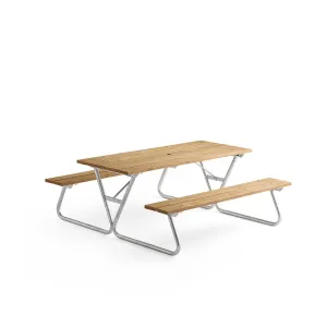 Piknikový stůl PICNIC PINE, lavice bez opěradla, 1800 mm, hnědý