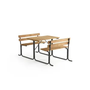 Stůl s lavicemi PARK PINE, 1000 mm, hnědý