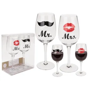 Sada sklenic na víno Mr. and Mrs